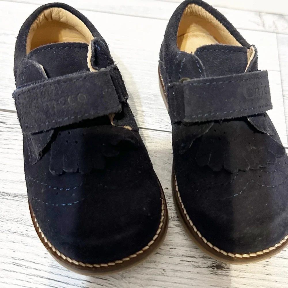 Chicco Baby Navy Blue Suede Shoes Sz 6.5